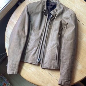 Women’s brown leather jacket